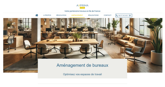 site Axprima Studio Aménagement
