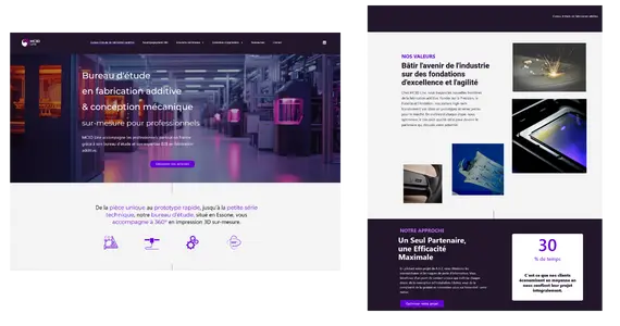 Site MC3D Line Pages Accueil et Accompagnements