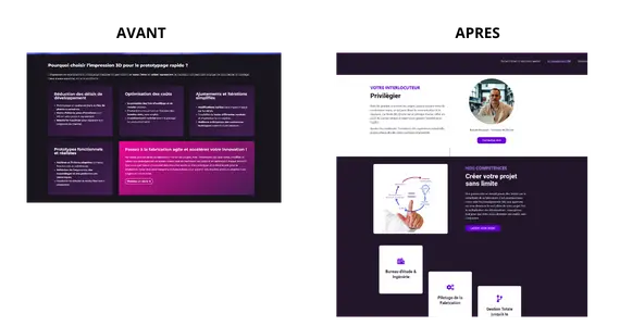 Site MC3DLine Avant Après